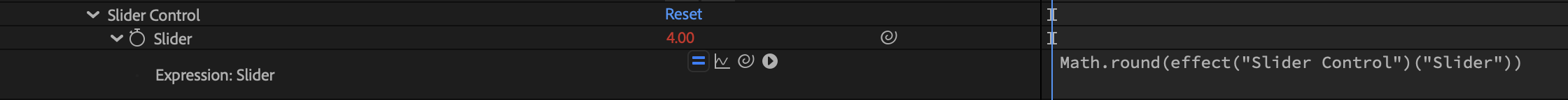 Math.round() expression on the slider control